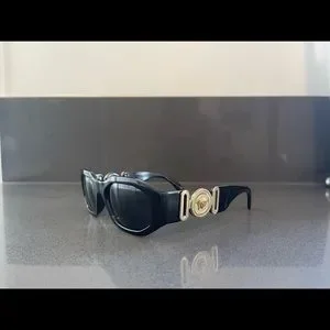 Versace Tribute Oval Sunglasses - Black and gold accents Versace | Accessories | Versace Tribute Oval Sunglasses  main image 2